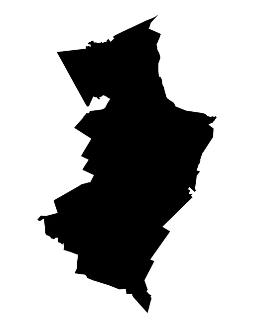 Figura con la forma del municipios de San Nicolás Buenos Aires