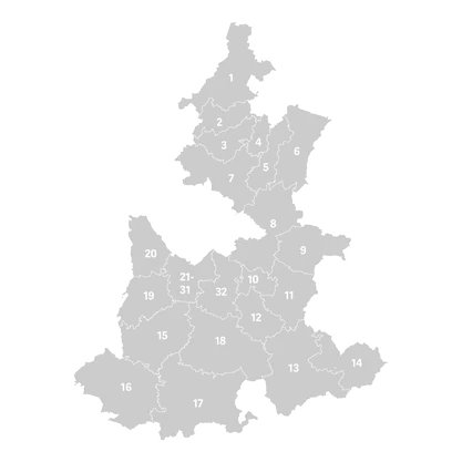 Mapa de Puebla en gris