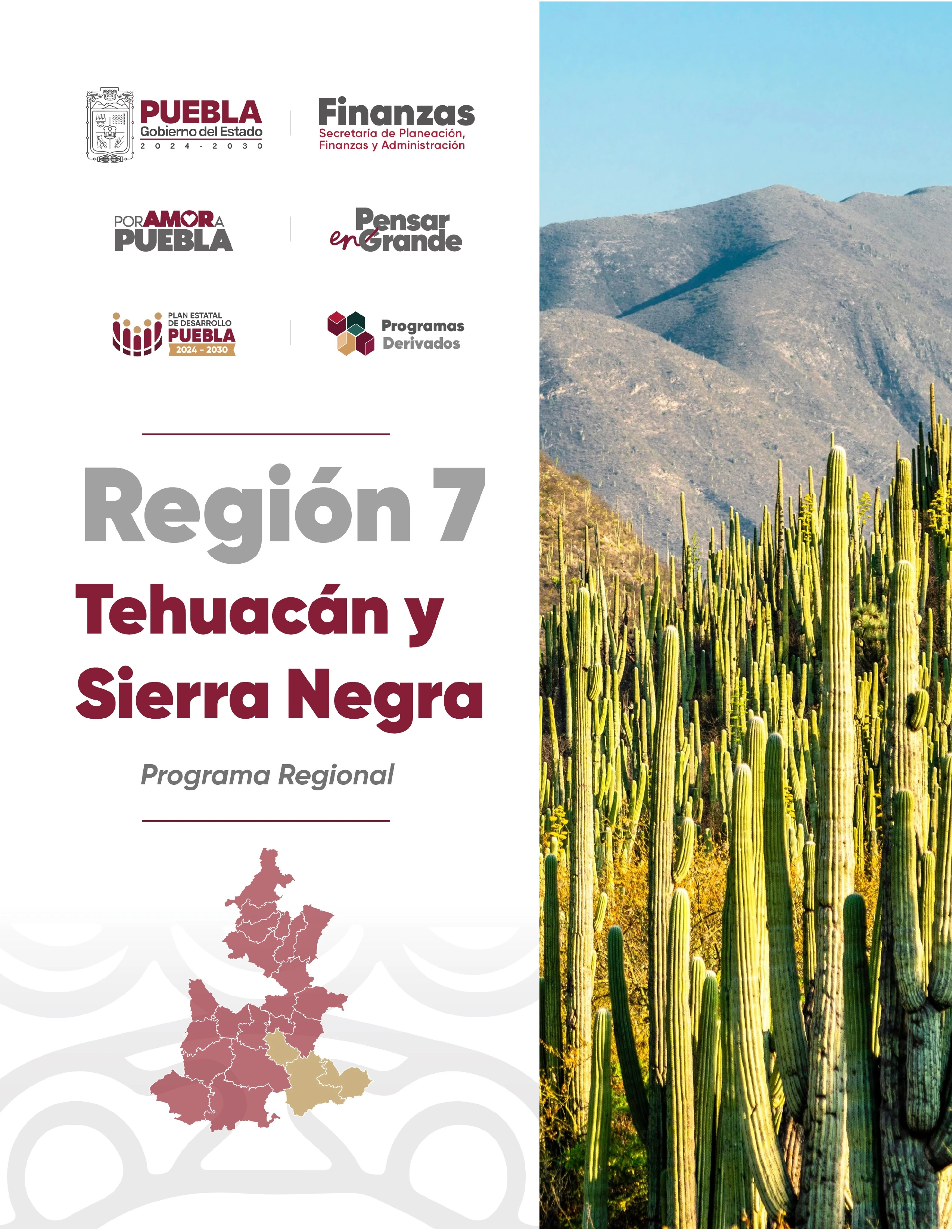 Portada del programa regional de la Region 7 Tehuacán y Sierra Negra