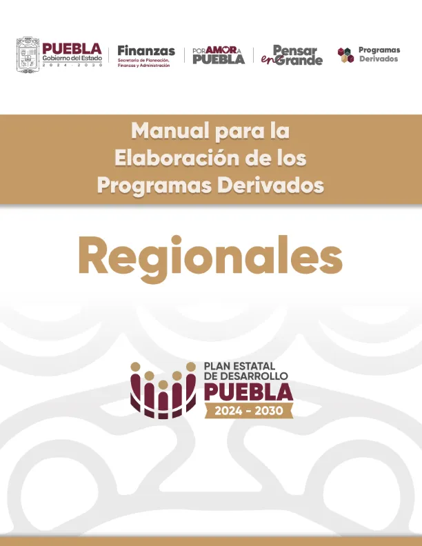 Portada de Manual para la Elaboración de los Programas Derivados Regionales