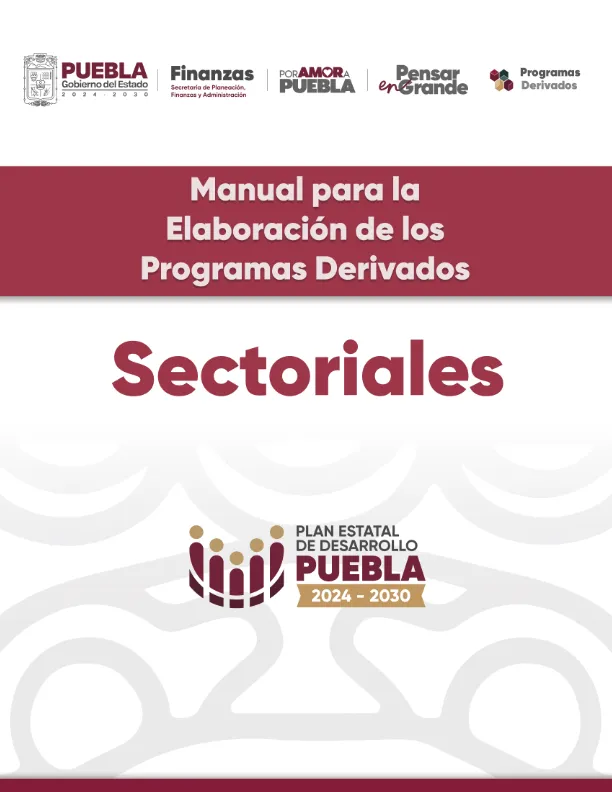 Portada de Manual para la Elaboración de los Programas Derivados Sectoriales