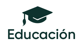 Imagotipo en verde con texto Educación con un la figura de un birrete