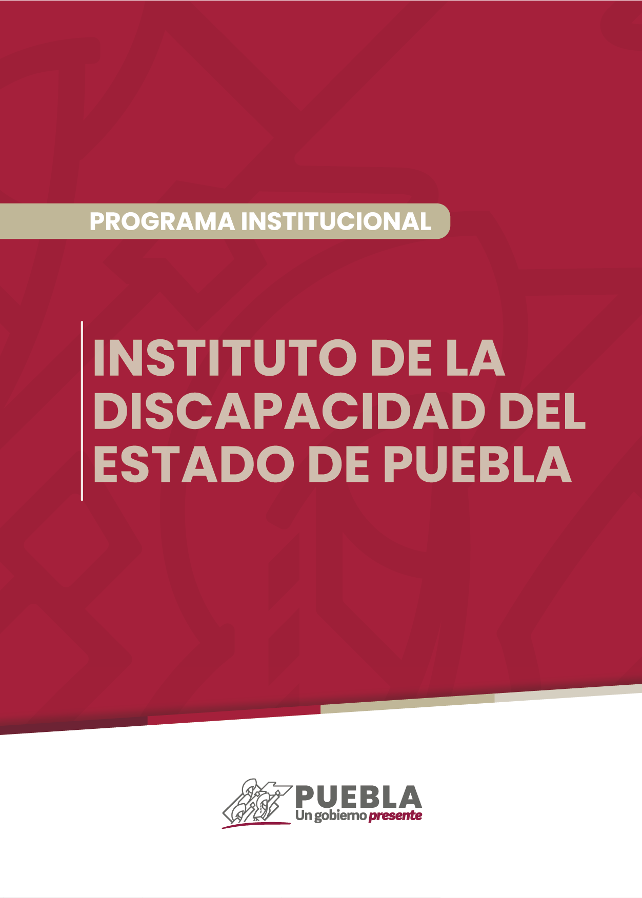 Portada del Programa Institucional Instituto de la Discapacidad del Estado de Puebla