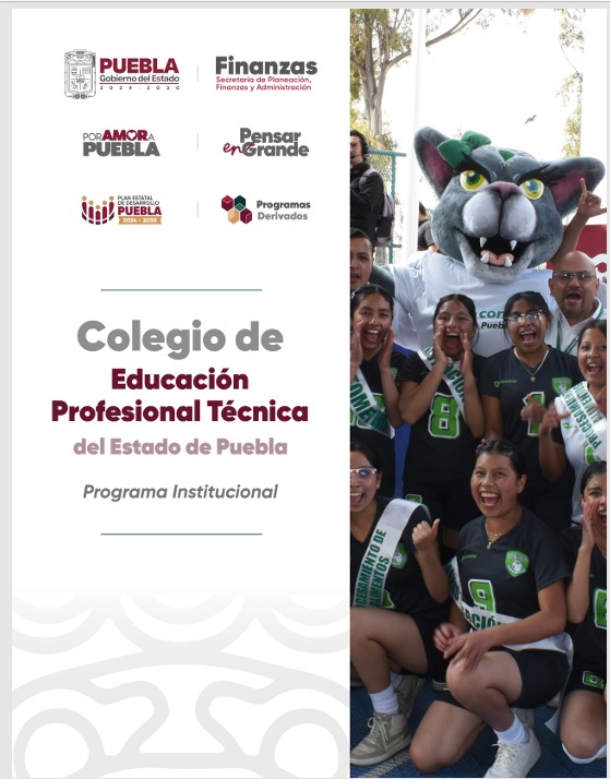 Portada de Programa Institucional del Colegio de Educación Profesional Técnica del Estado de  Puebla