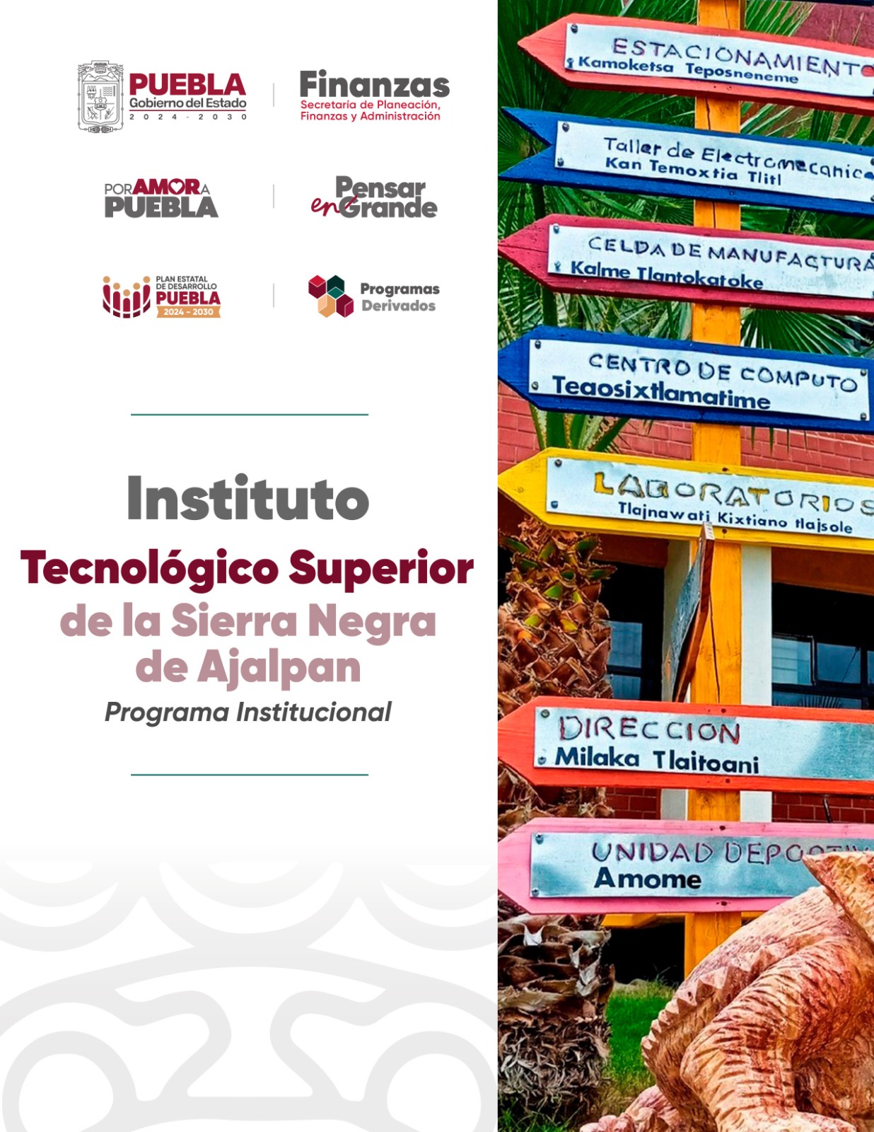 Portada de Programa Institucional del Instituto Tecnológico Superior de la Sierra Negra de Ajalpan