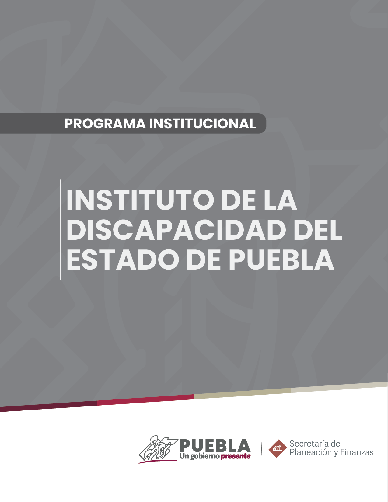 Portada del Programa Institucional Instituto de la Discapacidad del Estado de Puebla